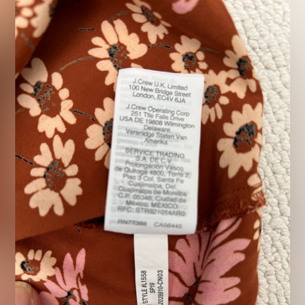 Madewell Novel Tie-Front Top in Hillside Daisies Multi Daisies Burnt Clay Size:S - Picture 6 of 15